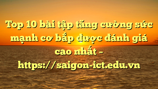 Top 10 Bài Tập Tăng Cường Sức Mạnh Cơ Bắp Được Đánh Giá Cao Nhất – Https://Saigon-Ict.edu.vn
