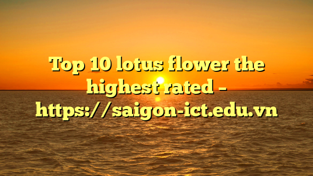 Top 10 Lotus Flower The Highest Rated – Https://Saigon-Ict.edu.vn