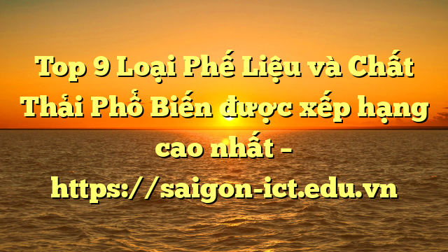 Top 9 Loại Phế Liệu Và Chất Thải Phổ Biến Được Xếp Hạng Cao Nhất – Https://Saigon-Ict.edu.vn