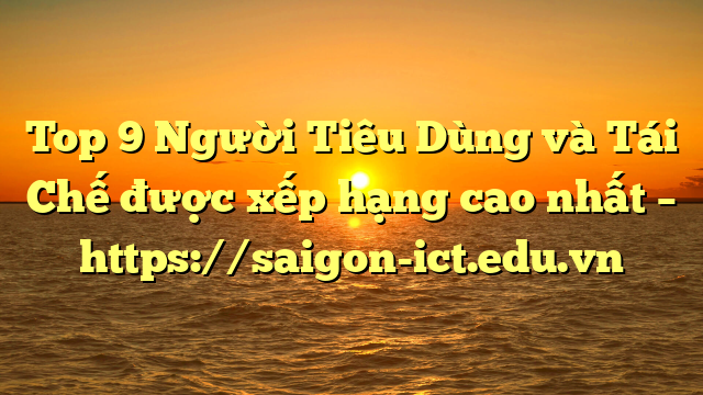 Top 9 Người Tiêu Dùng Và Tái Chế Được Xếp Hạng Cao Nhất – Https://Saigon-Ict.edu.vn