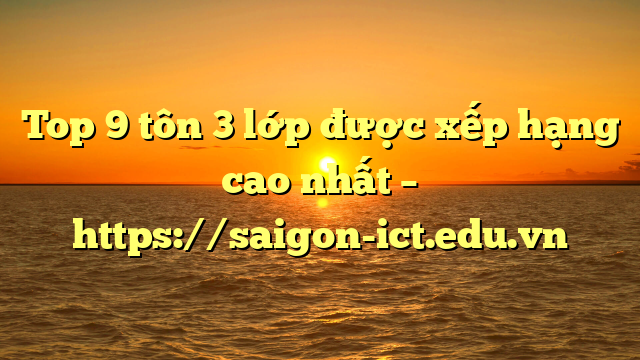 Top 9 Tôn 3 Lớp Được Xếp Hạng Cao Nhất – Https://Saigon-Ict.edu.vn